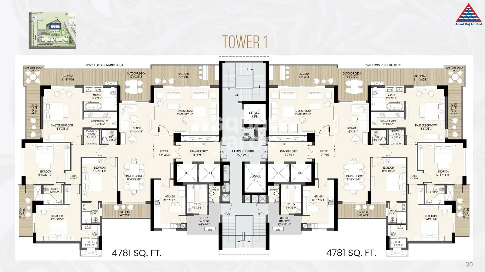 4 BHK + Lounge + Servant + Study